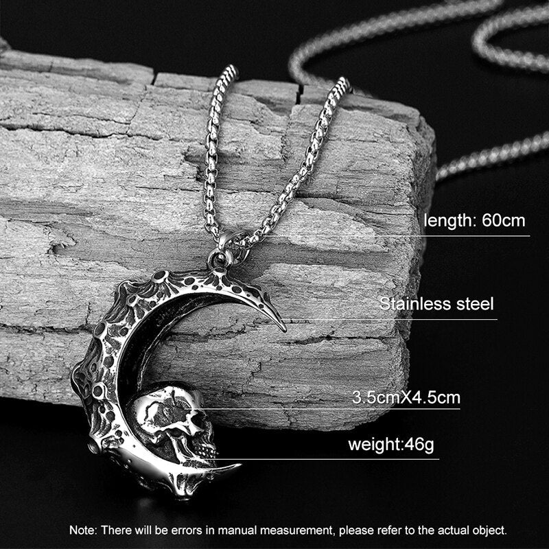달 해골 펜던트 목걸이