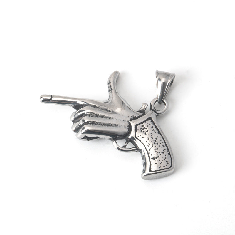 Pistol Pendant Necklace