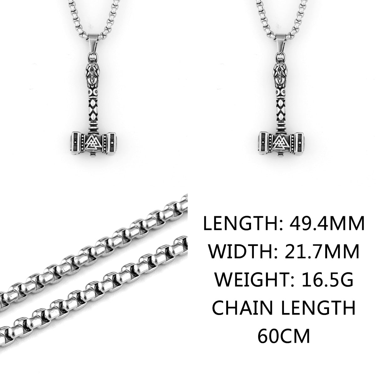 오딘의 망치 발크넛 룬 목걸이