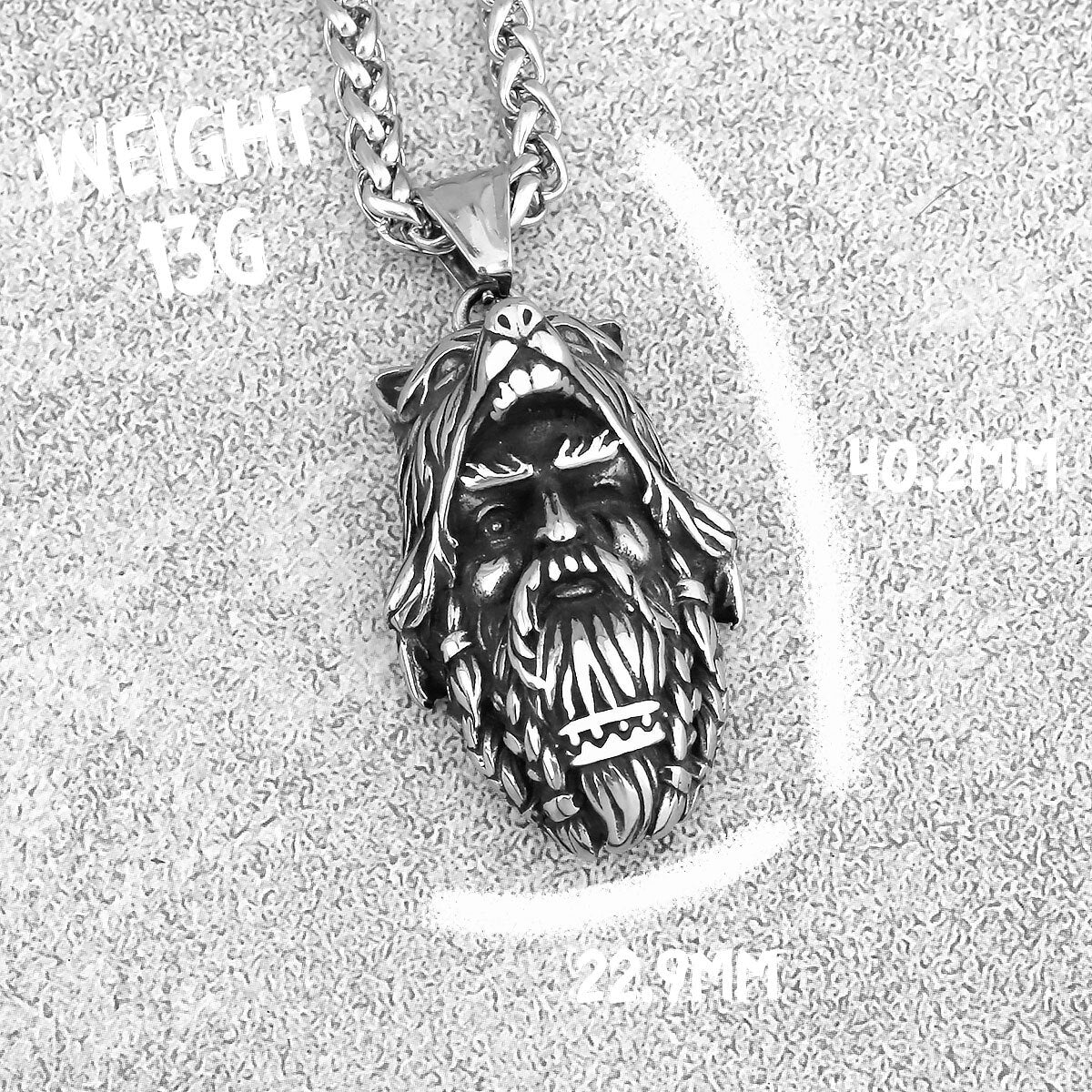 신화 늑대 머리 펜던트 목걸이