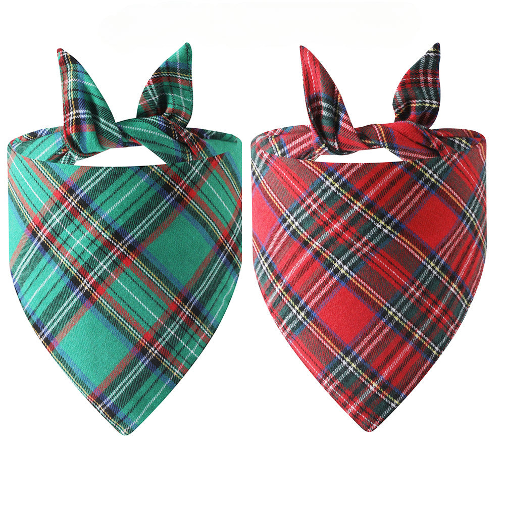 Christmas plaid Pet Bandanas