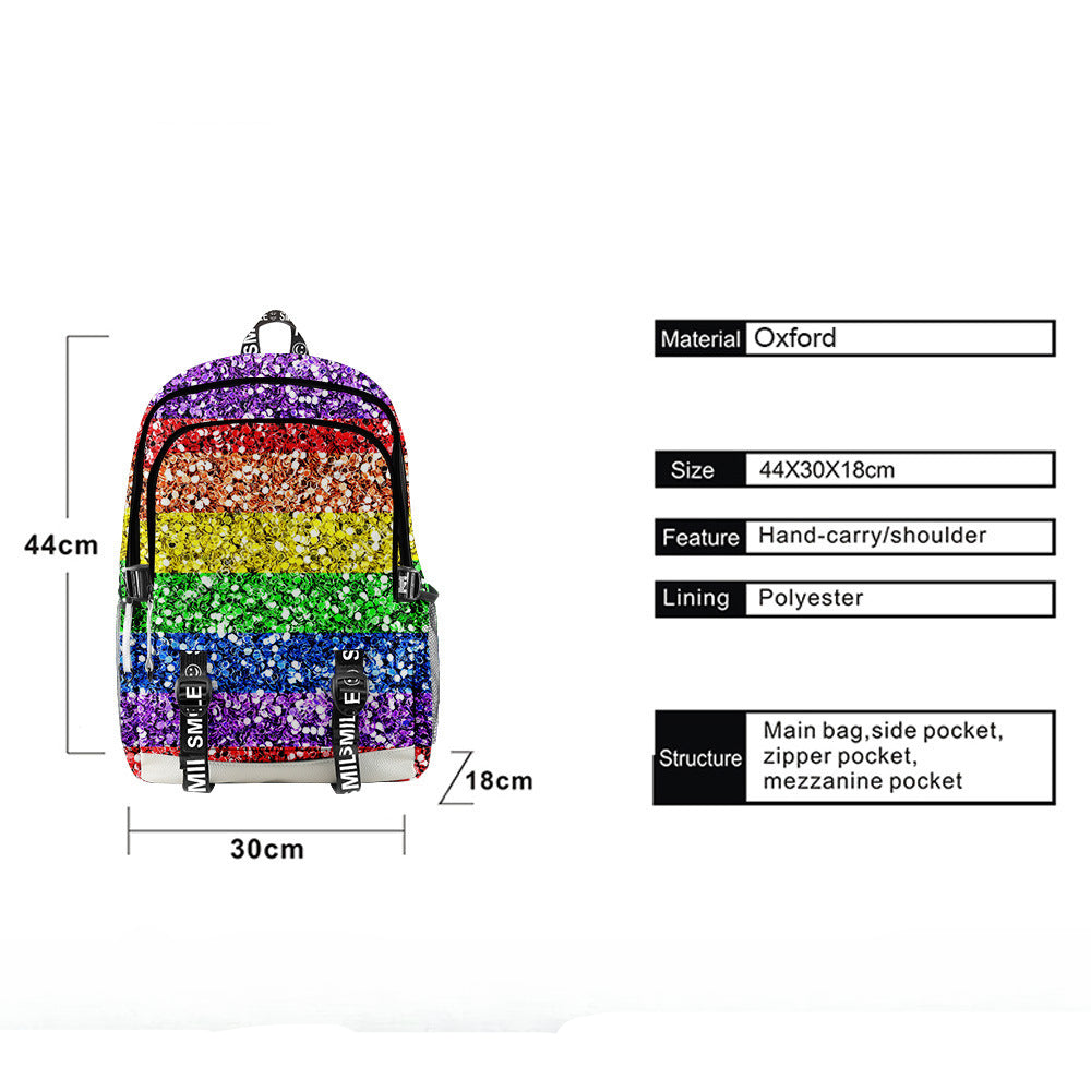 LGBP Rainbow 3D nylon backpack