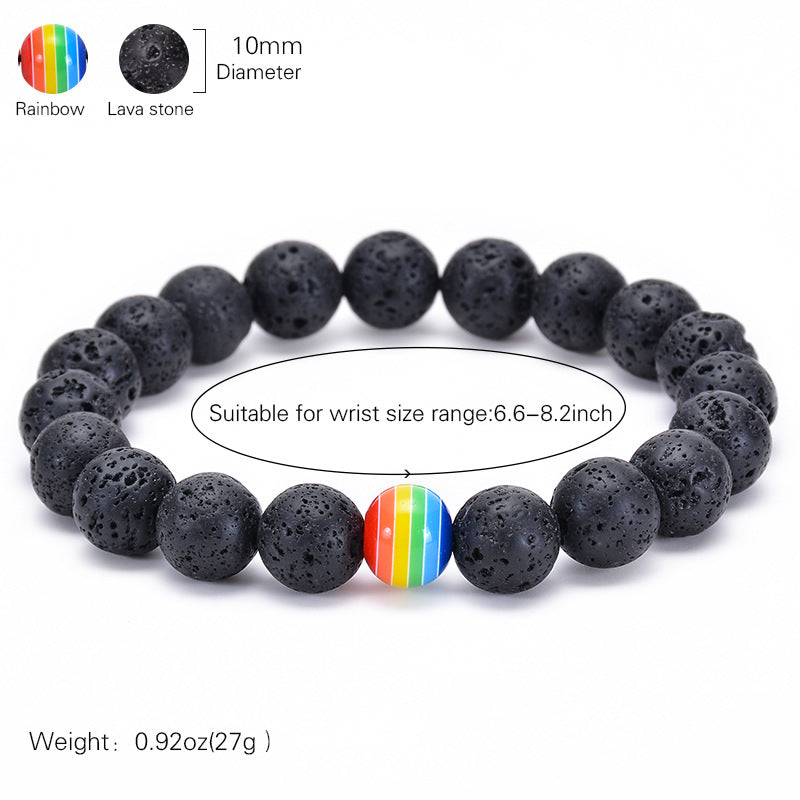 LGBP Volcano Stone Rainbow Bracelet