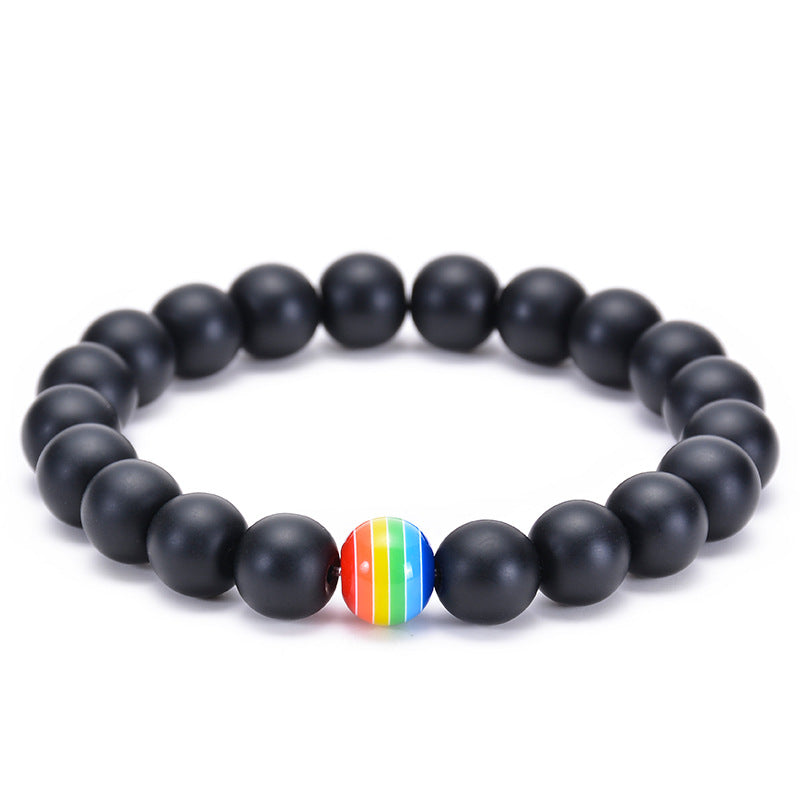 LGBP Volcano Stone Rainbow Bracelet