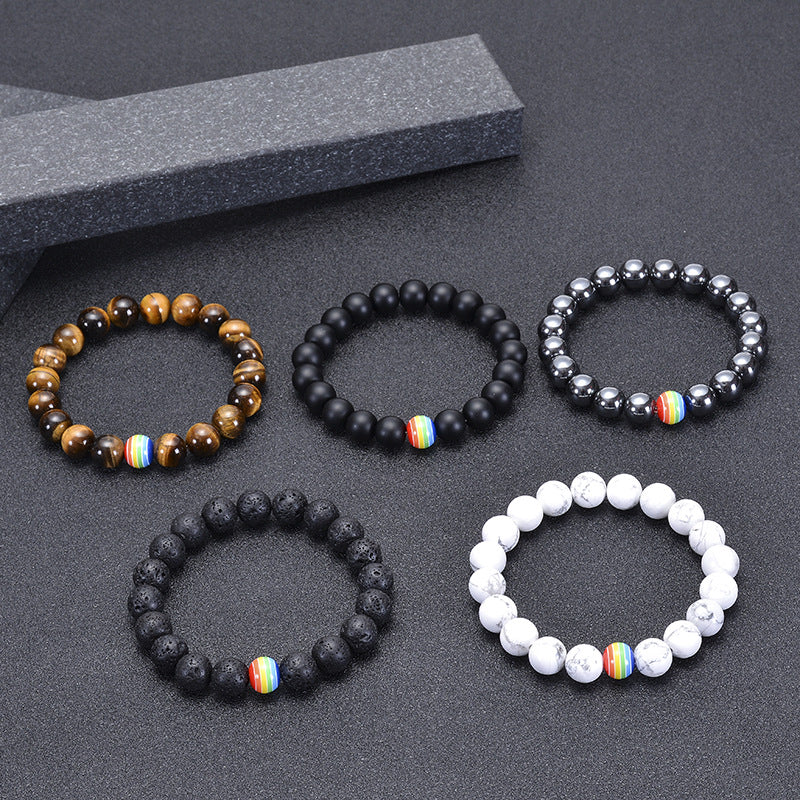 LGBP Volcano Stone Rainbow Bracelet