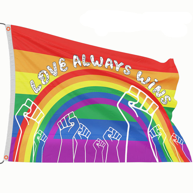 LGBP Rainbow Outdoor Flag Hanging