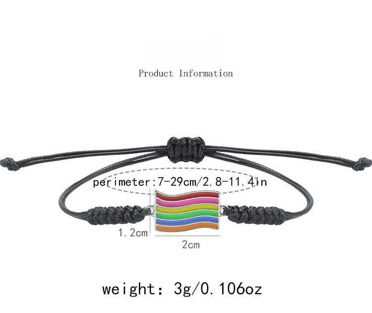 LGBP Six color rainbow woven bracelet