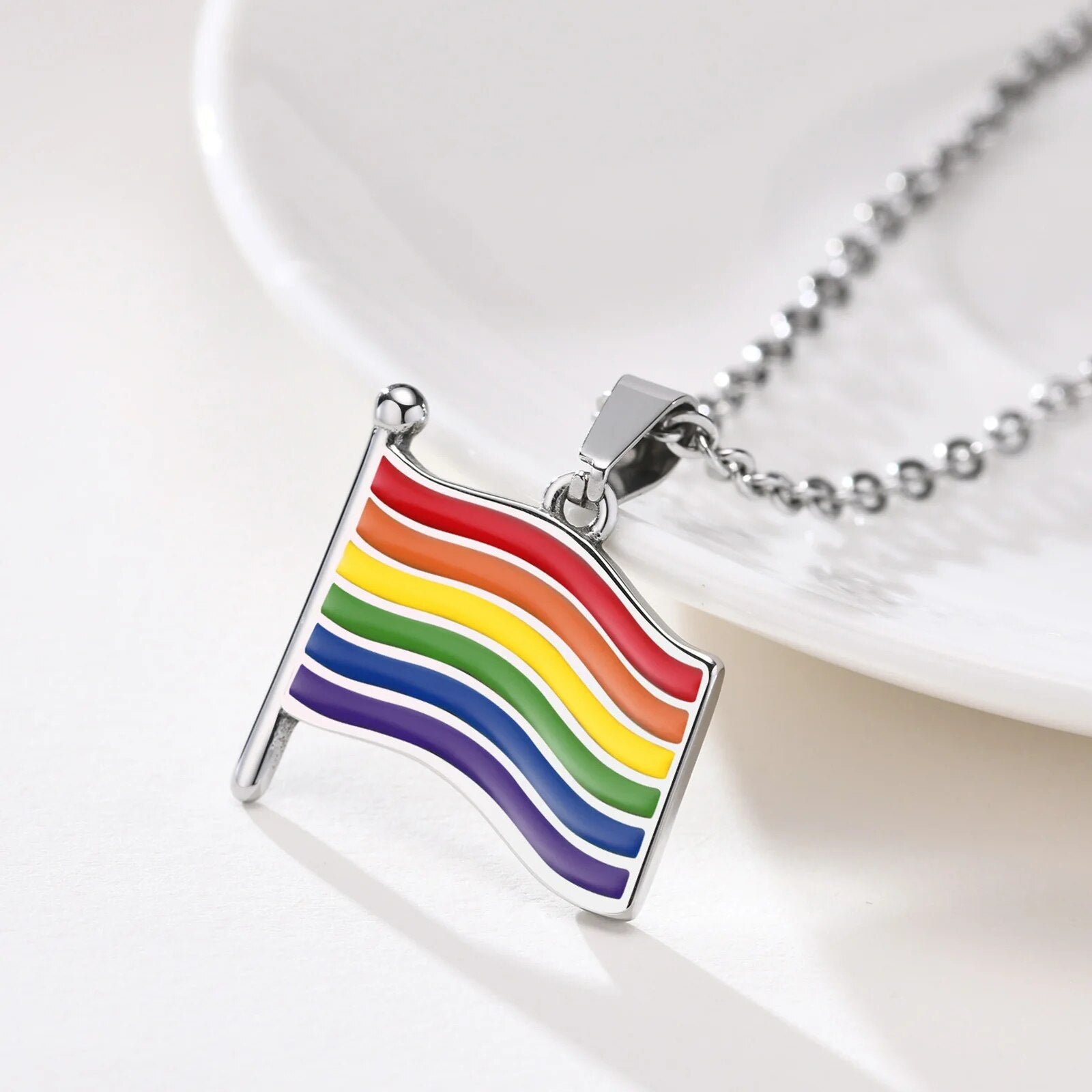 LGBP Rainbow Flag Necklace