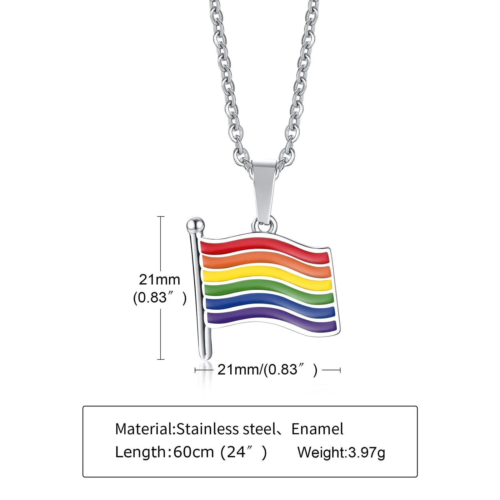 LGBP Rainbow Flag Necklace