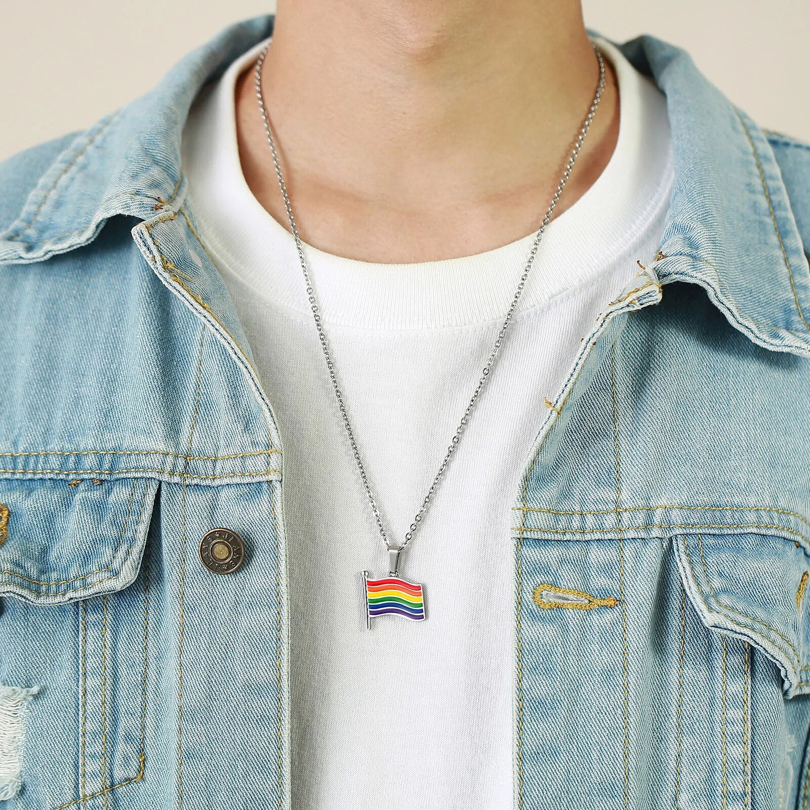 LGBP Rainbow Flag Necklace