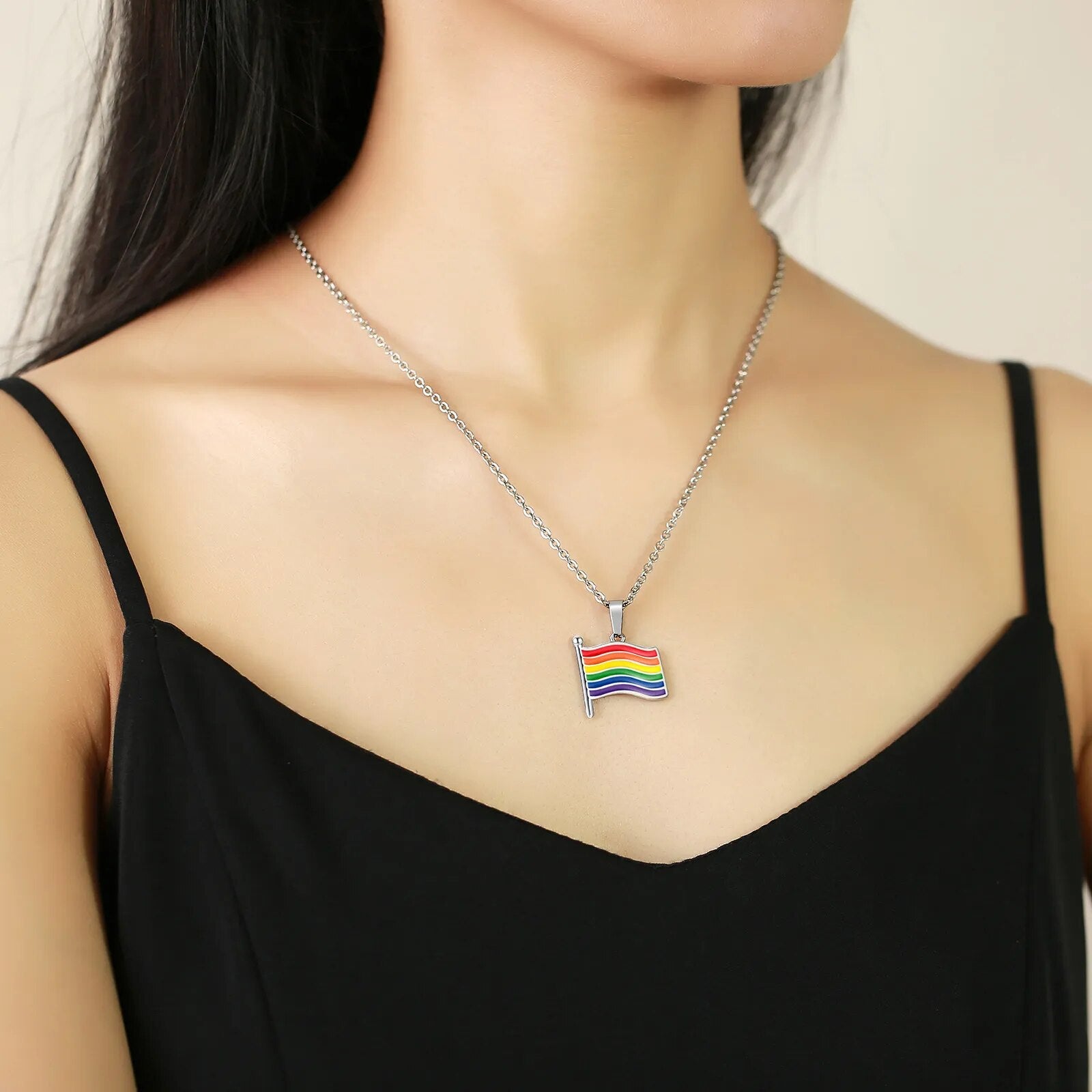 LGBP Rainbow Flag Necklace