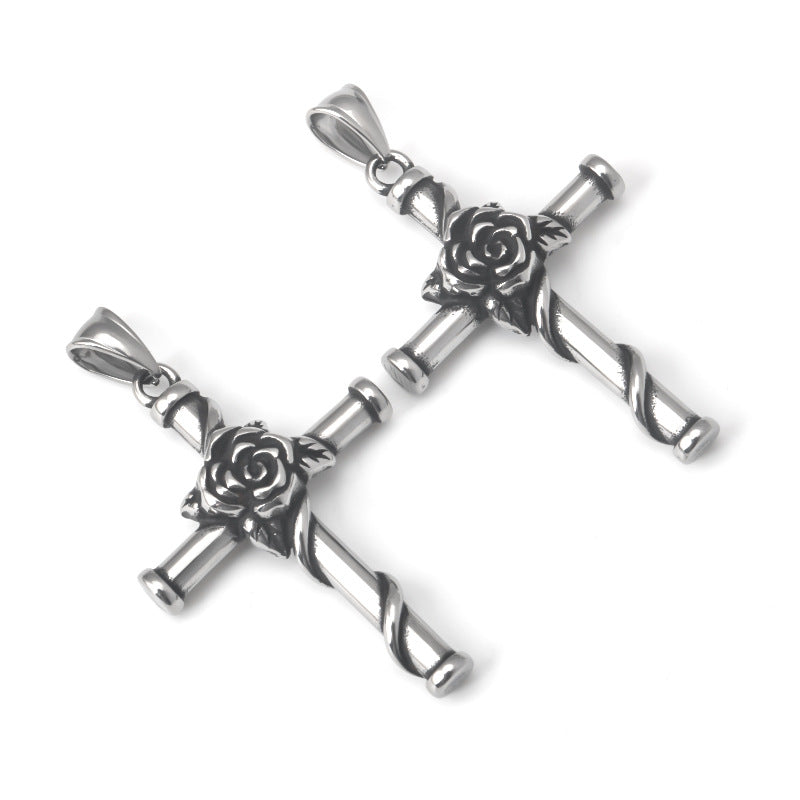 Rose Cross Necklace