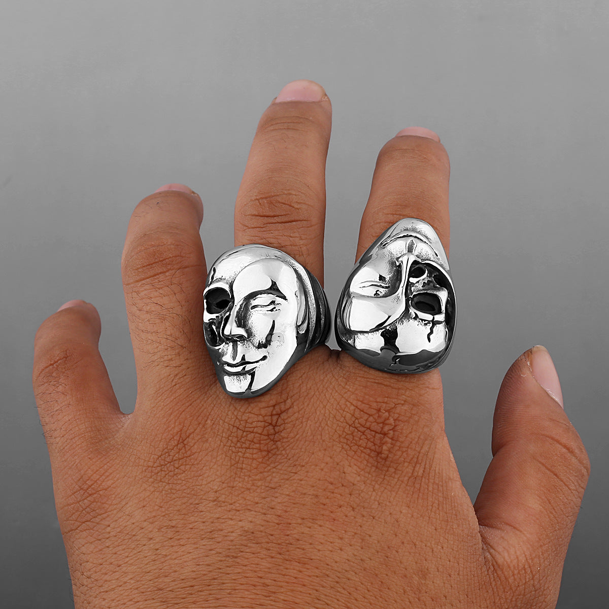 Yin Yang Double Sided Skull Ring