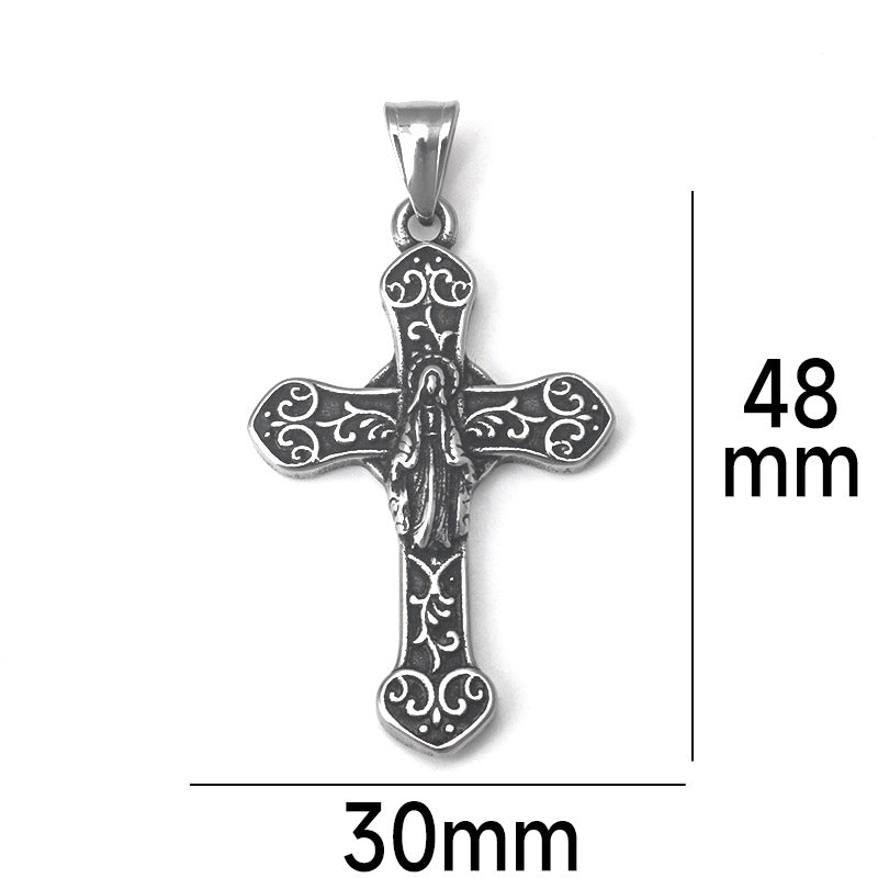 Classic floral cross necklace