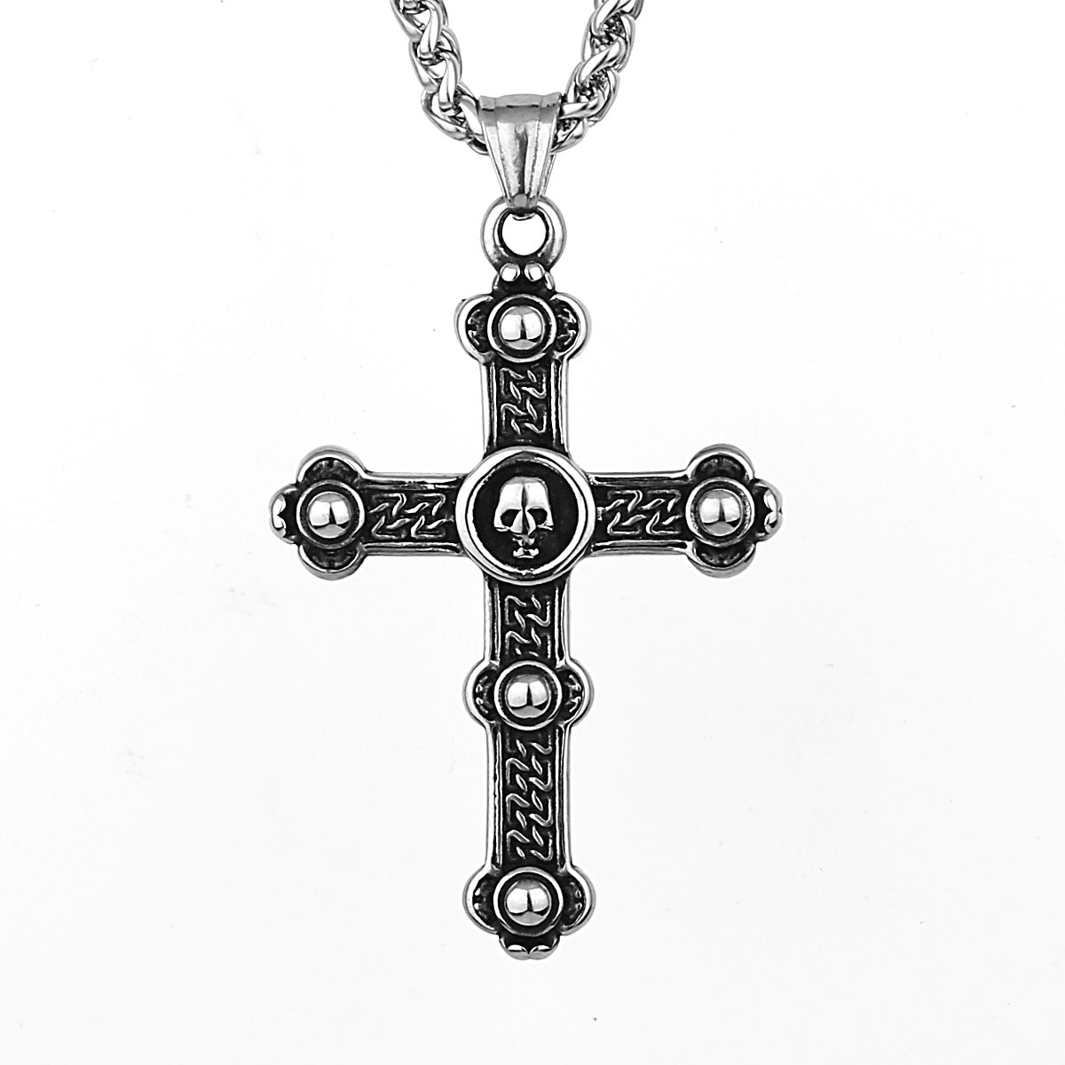 Retro skull cross necklace