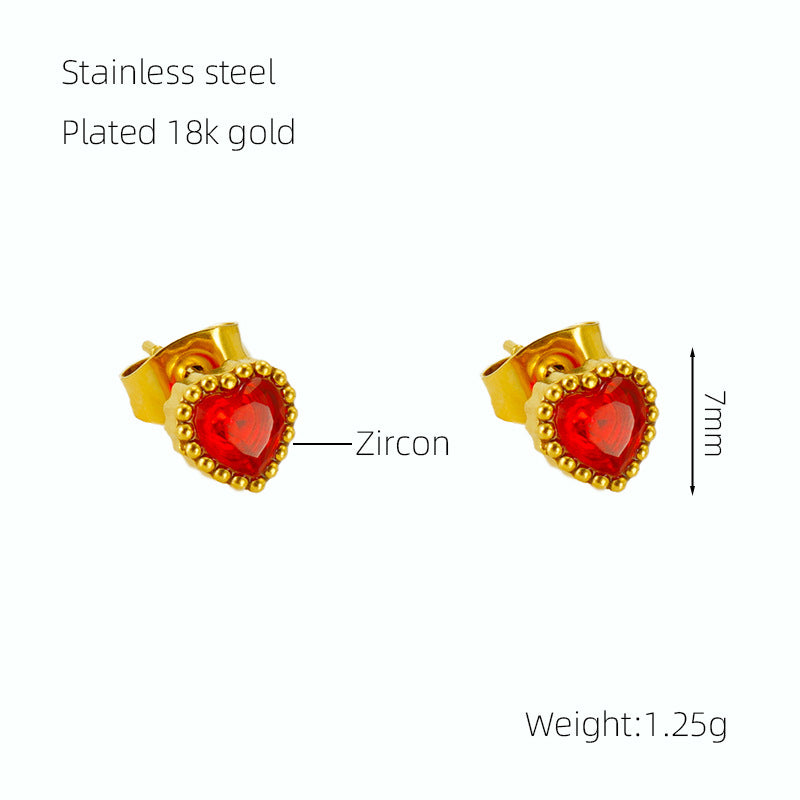 Zircon Heart Earring