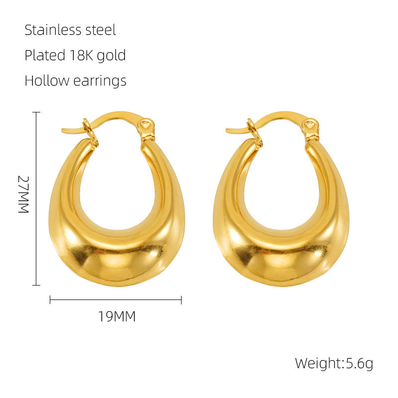 Hollow Crescent Earring