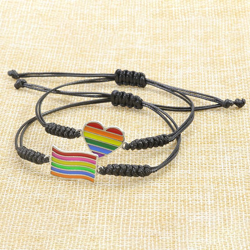 LGBP Six color rainbow woven bracelet