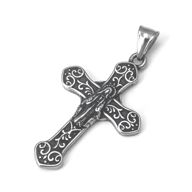 Classic floral cross necklace