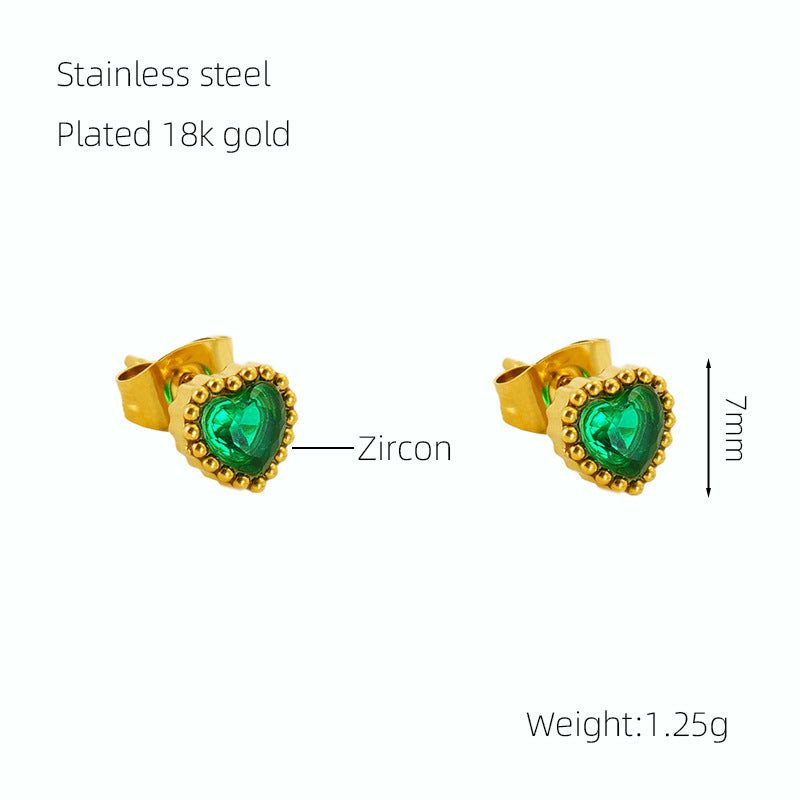 Zircon Heart Earring