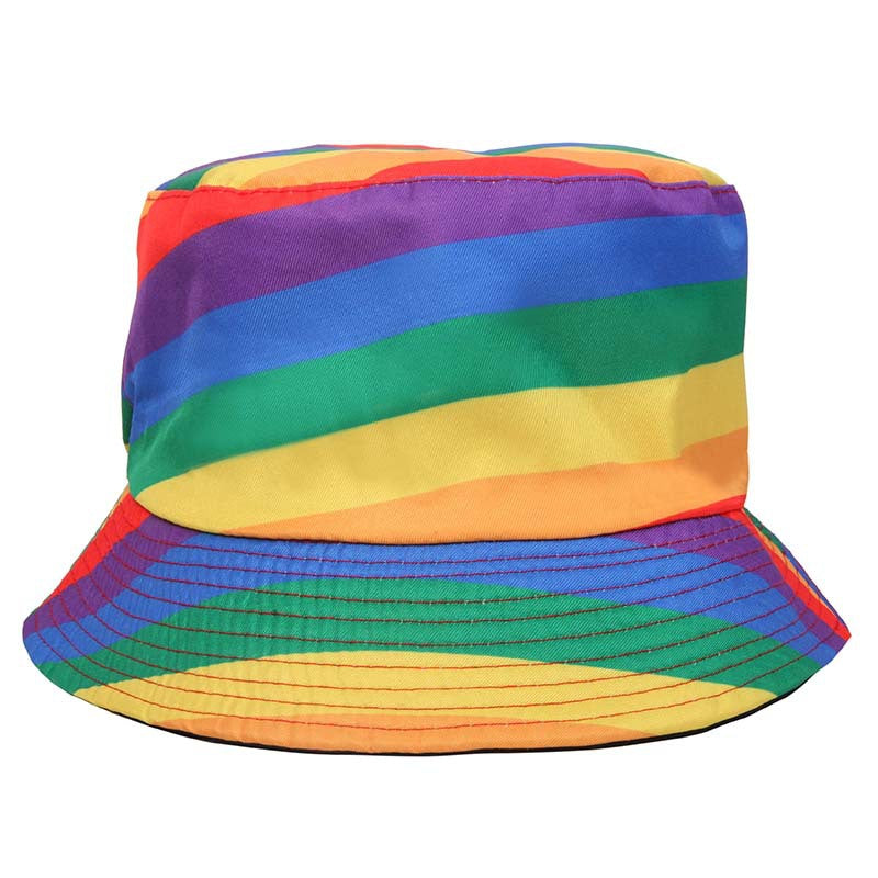 LGBP Spliced flat top rainbow hat