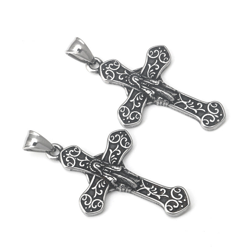 Classic floral cross necklace