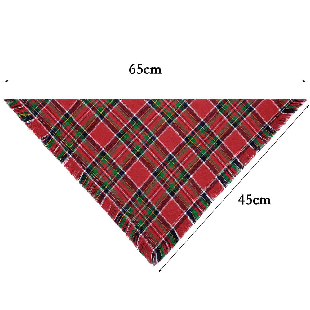 Plaid tassel Pet Bandanas