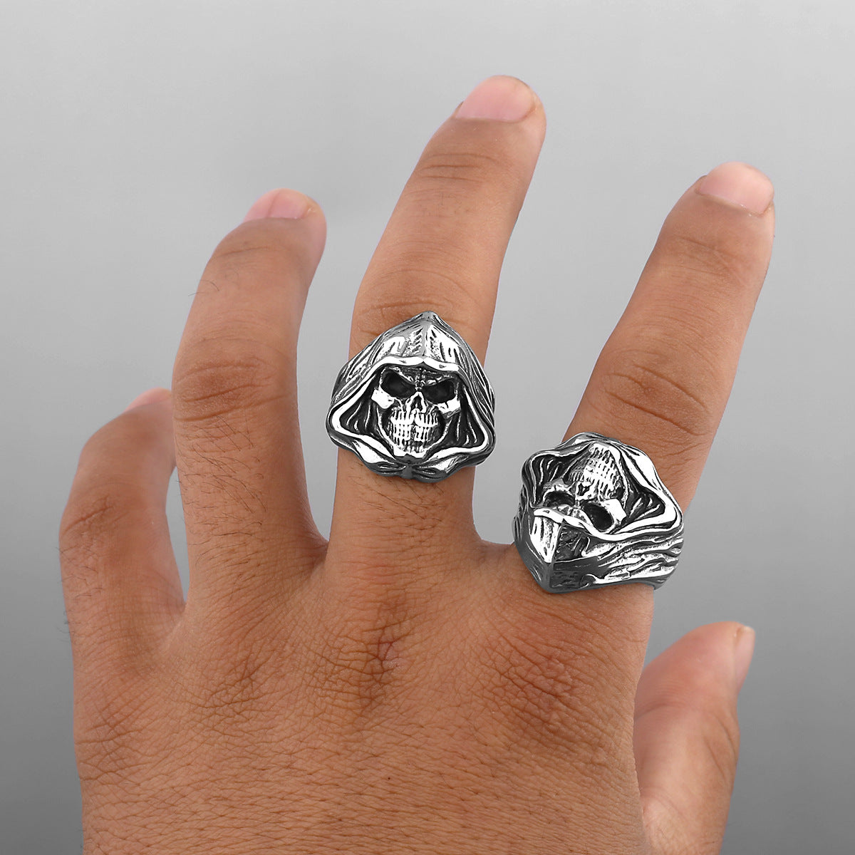 Skull Head Punk Ring