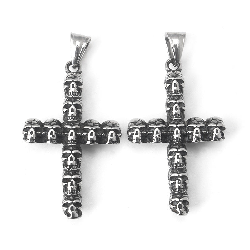 Dark Skull Cross Necklace