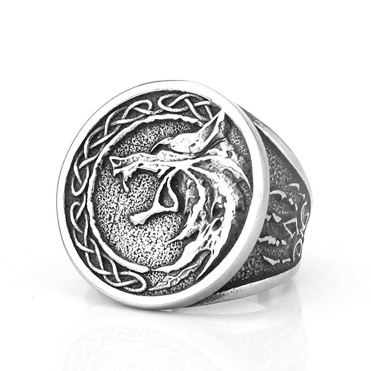 Wolf -head titanium steel ring