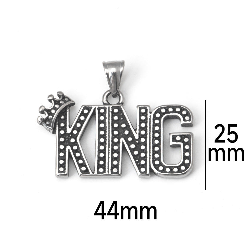 Letter KING Crown Necklace