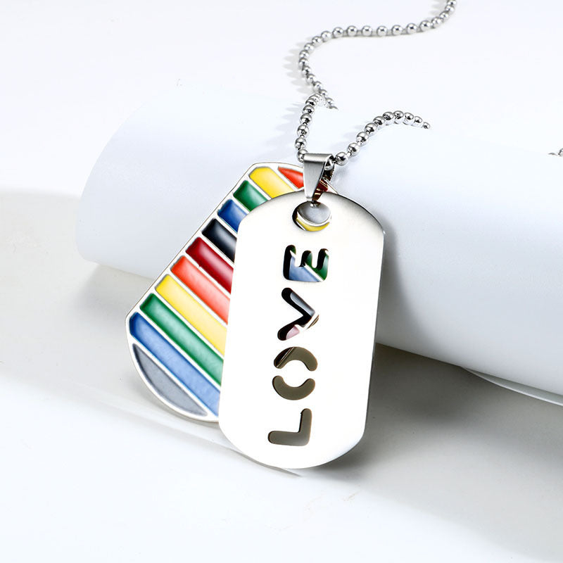 LGBP Colorful striped color matching necklace