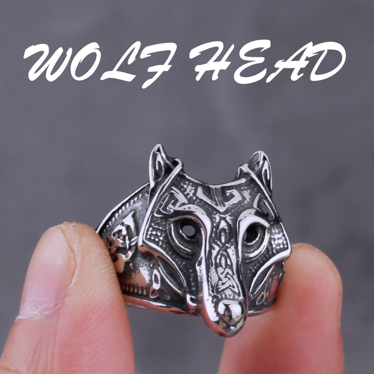 Viking wolf head Necklace