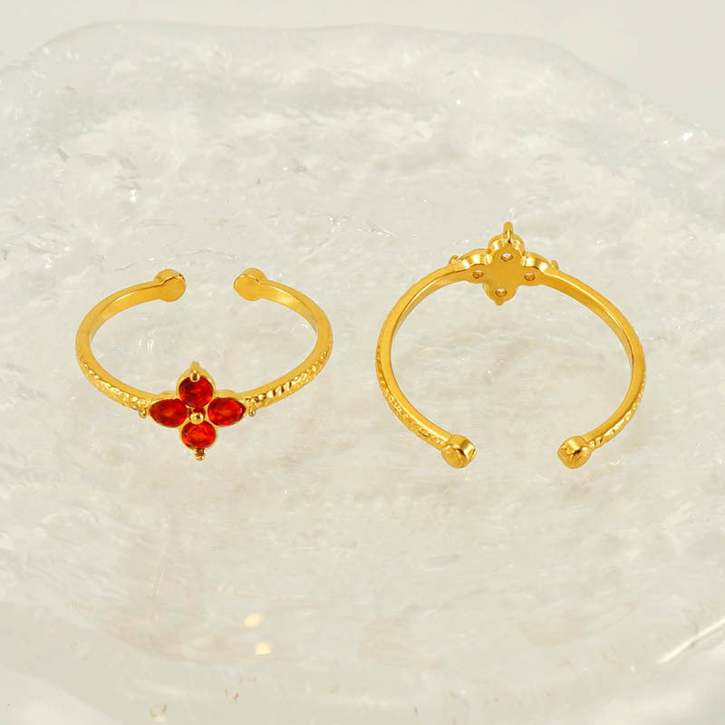 Zircon Flower Ring