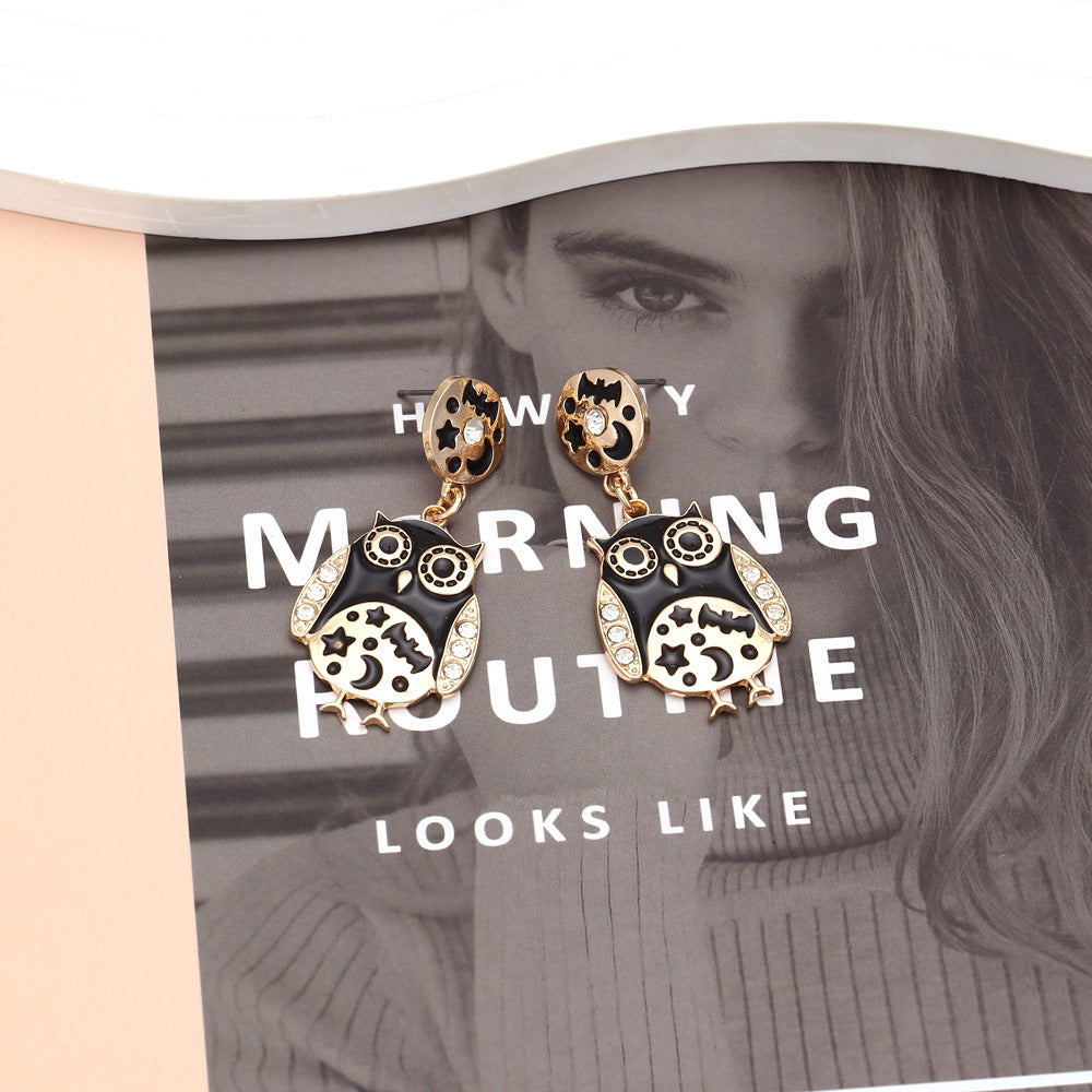 Alloy Owl Earrings