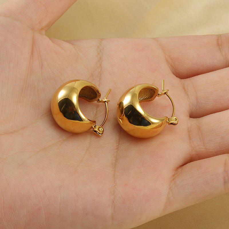 Hollow Titanium  Earring