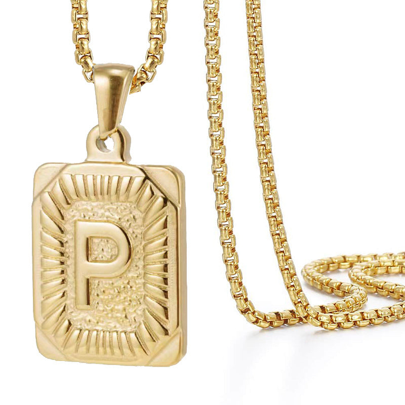 Hiphop Letter Pendant Necklace