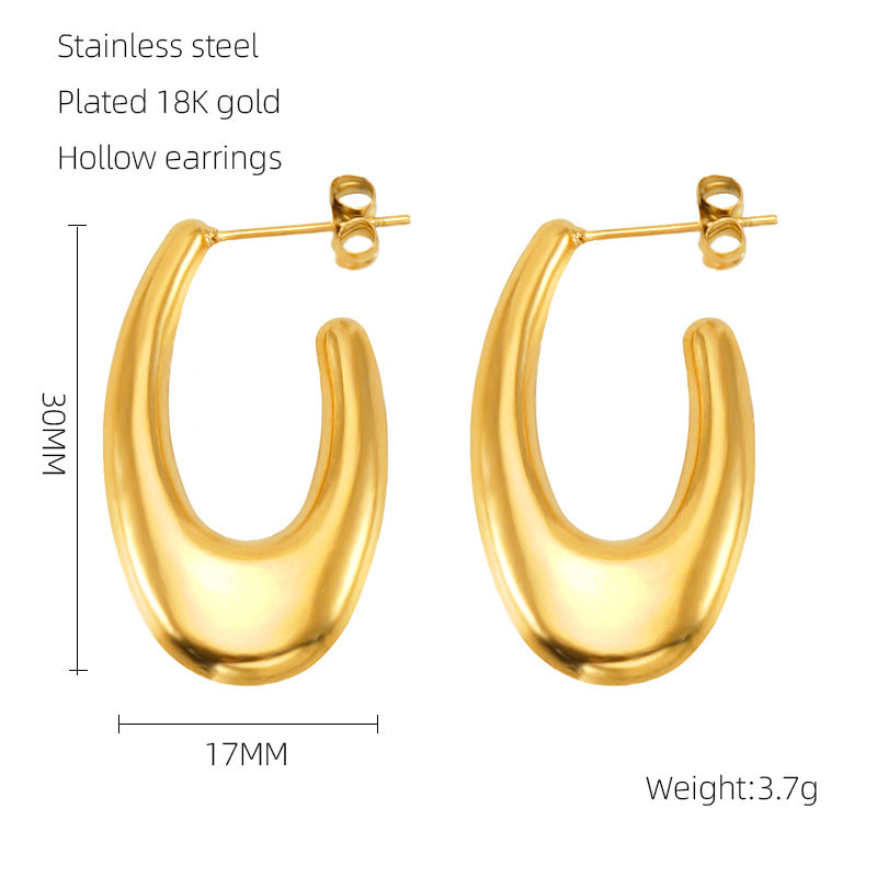 Hollow Crescent Earring