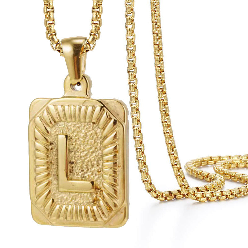 Hiphop Letter Pendant Necklace