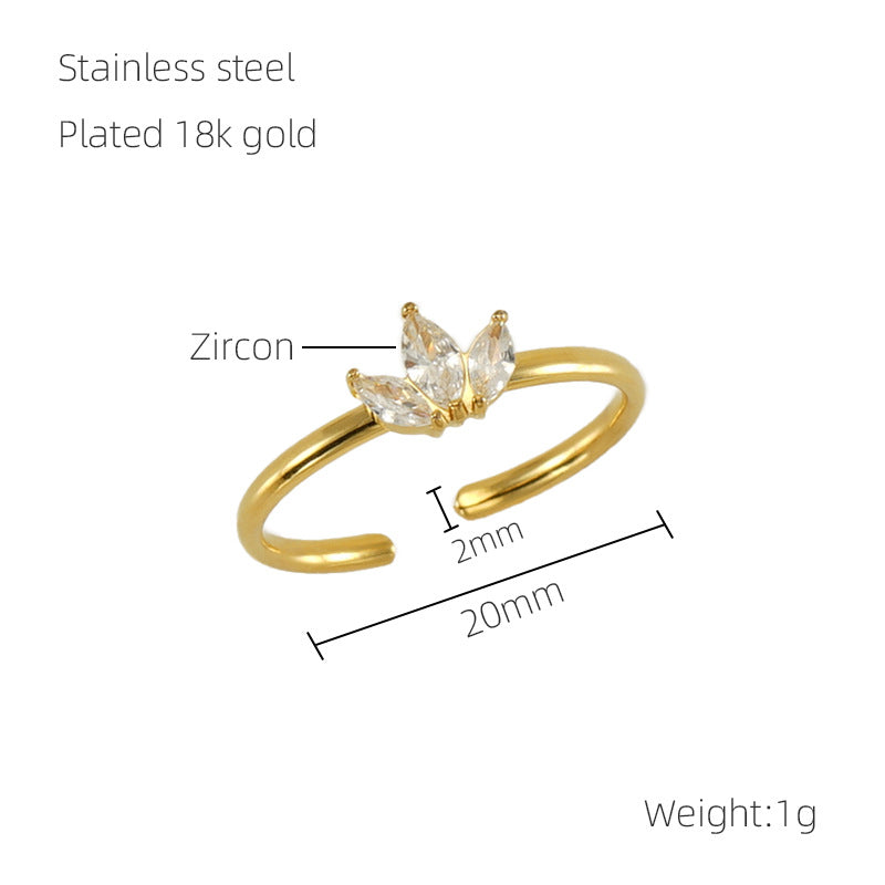 Zircon Maple Leaf Ring