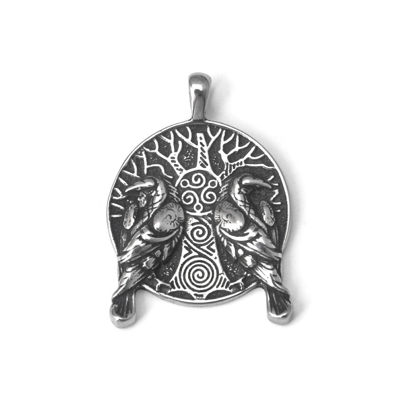 Odin double crow necklace