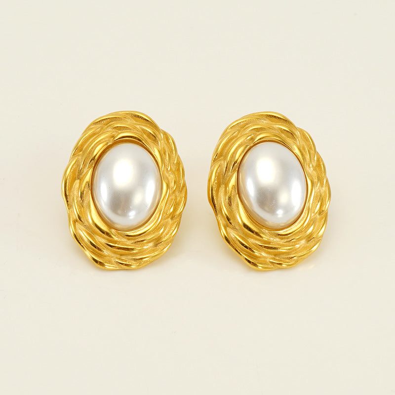 Braided Pearl Earring