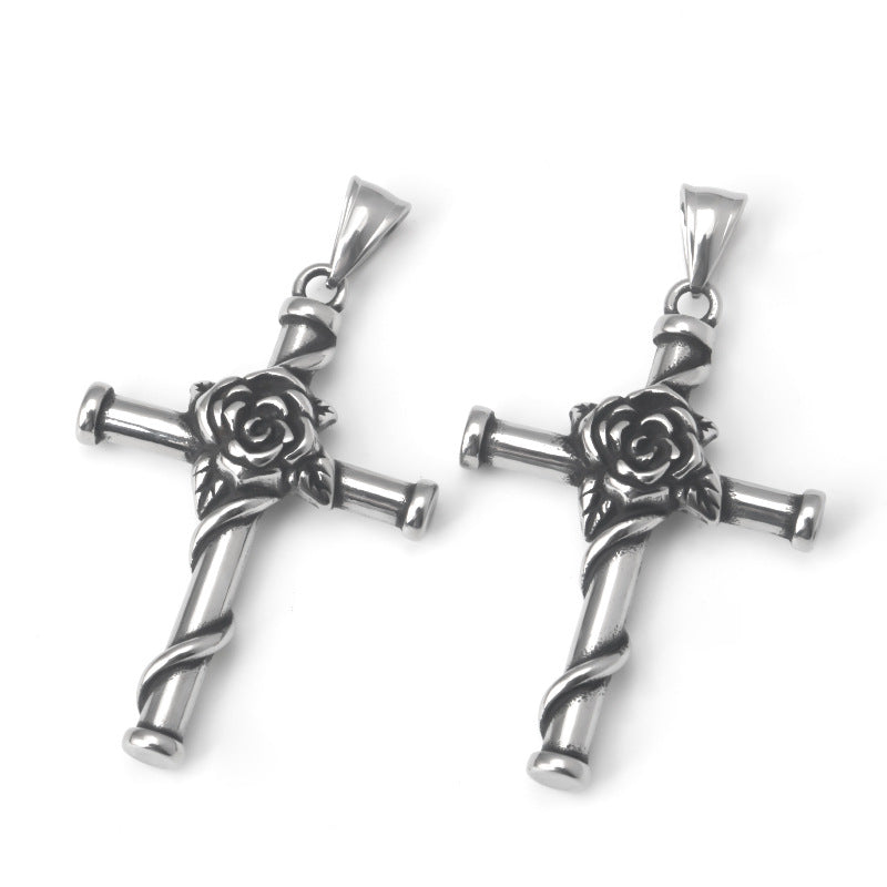 Rose Cross Necklace