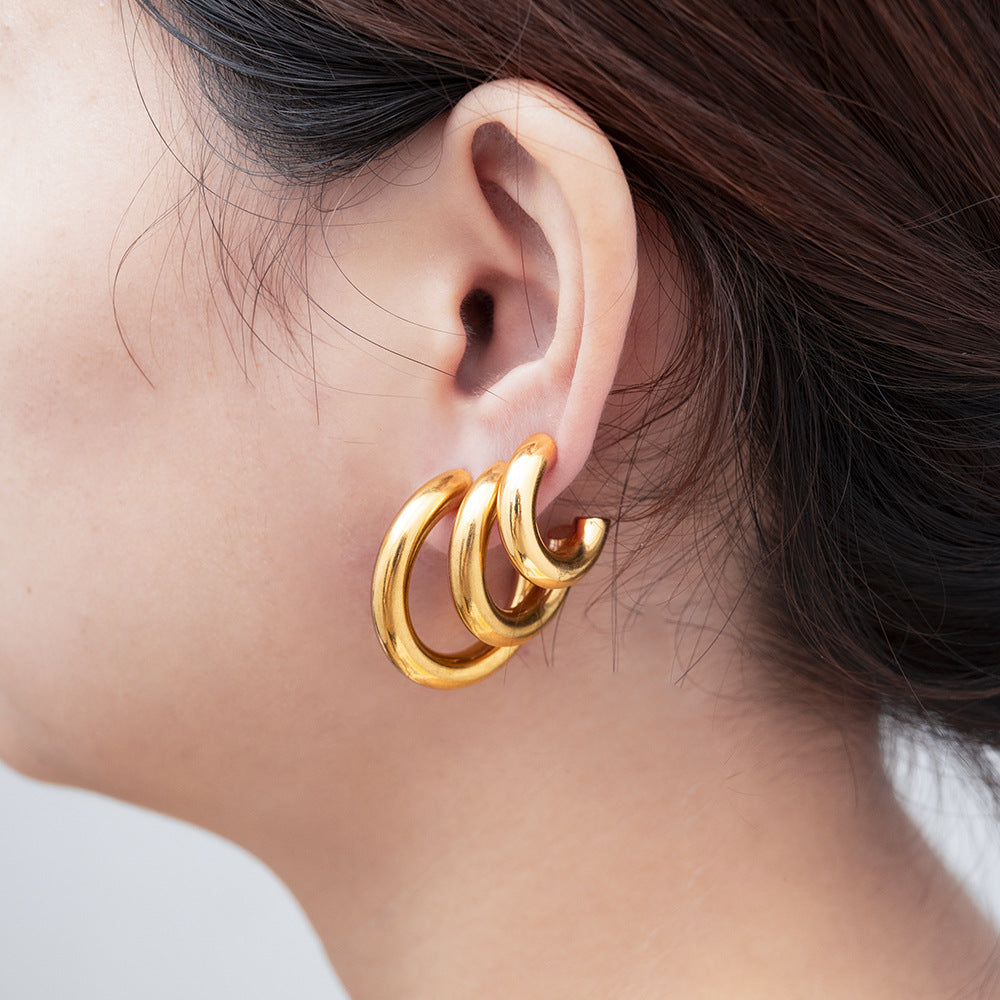 C-shaped Thickened and Thickened Earring