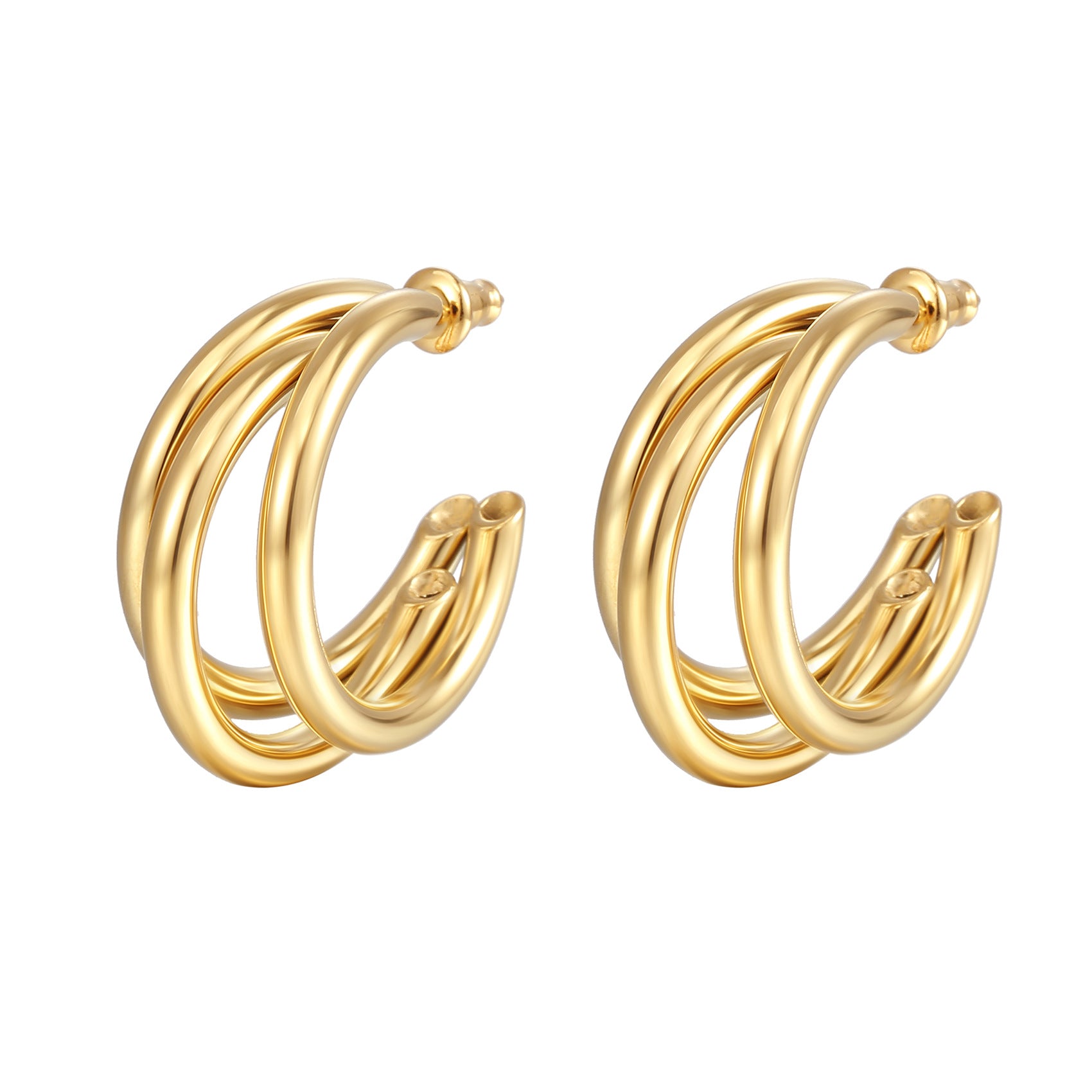 Multilayer C-ring earring