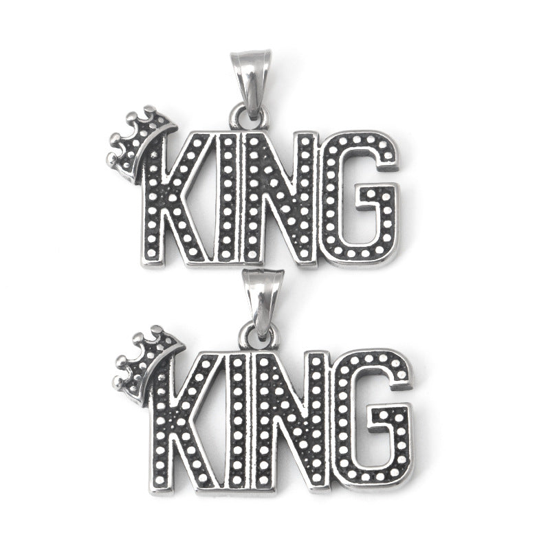 Letter KING Crown Necklace