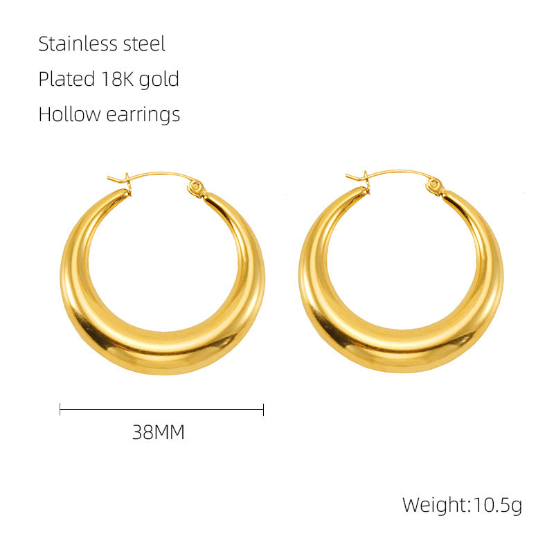 Hollow Crescent Earring