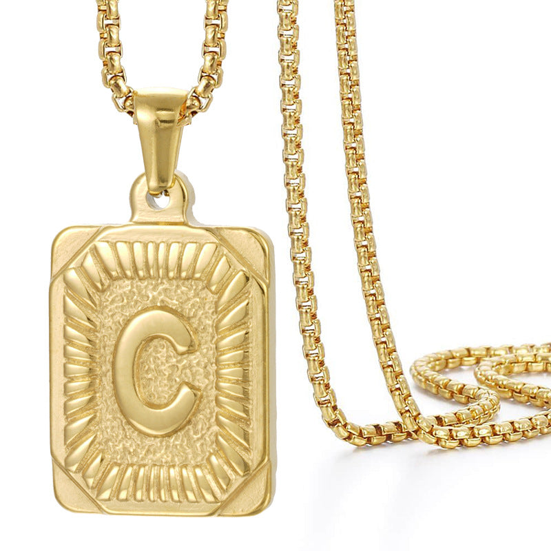 Hiphop Letter Pendant Necklace