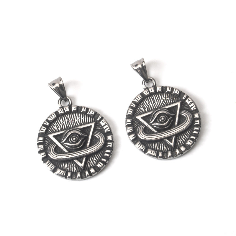 Cosmic Triangle Eye Circle Necklace