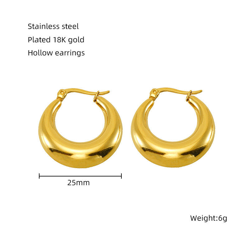 Hollow Crescent Earring